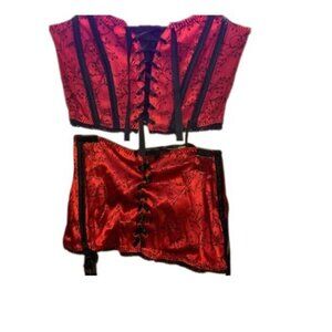 Frederick's of Hollywood Red Corset Set
